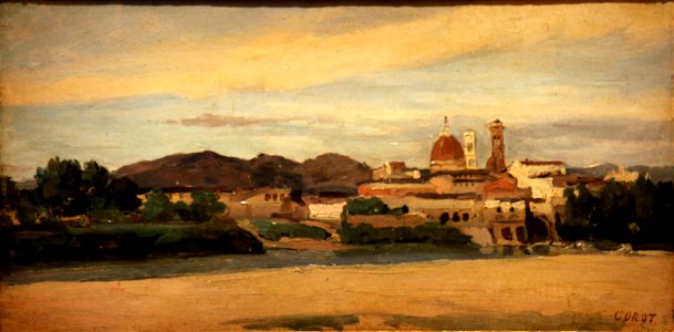 Jean-Baptiste-Camille Corot - Vue de Florence. Free illustration for personal and commercial use.