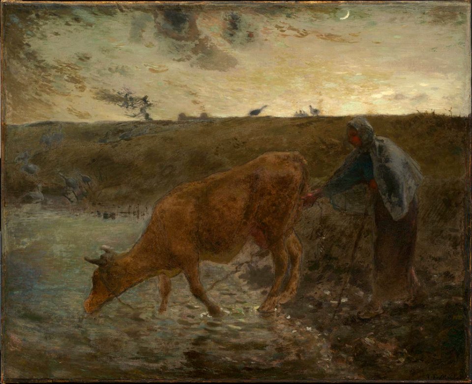 Jean-François Millet - Peasant Watering her Cow, Evening - 17.1531 - Museum of Fine Arts