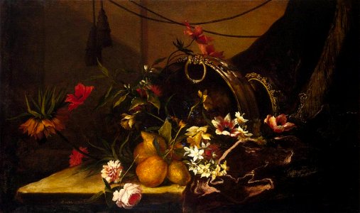 Jean-Baptiste Monnoyer - Fruit and Flowers - WGA16150. Free illustration for personal and commercial use.