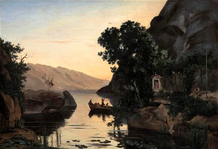 Jean-Baptiste-Camille Corot - Landscape near Riva on Lake Garda - WGA5284. Free illustration for personal and commercial use.