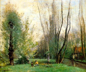 Jean-Baptiste-Camille Corot - Morning at Beauvais - WGA5290. Free illustration for personal and commercial use.