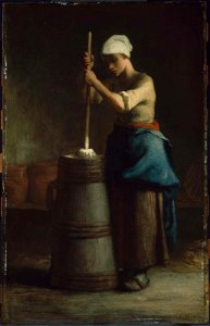 Jean-François Millet - Young Woman Churning Butter - 66.1052 - Museum of Fine Arts
