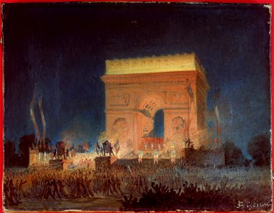 Jean-Charles Geslin - Distribution des drapeaux de la Garde Nationale, devant l'Arc de Triomphe, le 20 avril 1848 - P2442 - Musée Carnavalet