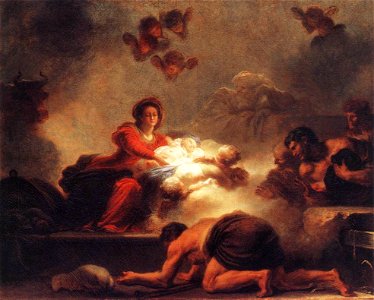 Jean-Honoré Fragonard - Adoration of the Shepherds - WGA8075. Free illustration for personal and commercial use.