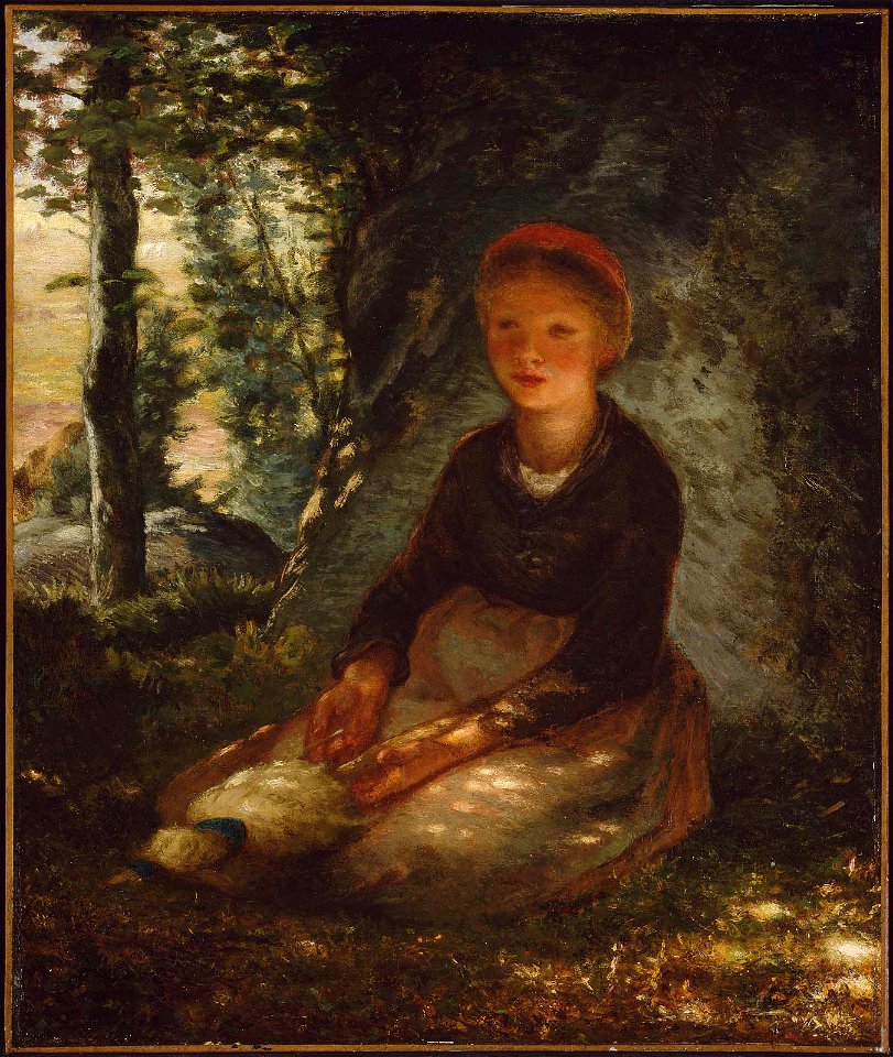Jean-François Millet - Shepherdess Seated in the Shade - 17.3235 - Museum of Fine Arts