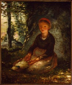 Jean-François Millet - Shepherdess Seated in the Shade - 17.3235 - Museum of Fine Arts