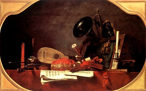 Jean-Baptiste Simeon Chardin Attributes of Music. Free illustration for personal and commercial use.