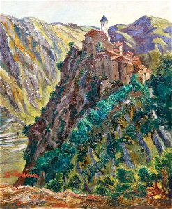 Jean-Baptiste-Armand Guillaumin Felsenlandschaft mit Häuserkette