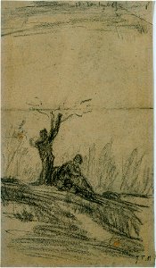Jean-Francois Millet - Figure Seated Under a Tree - Google Art Project