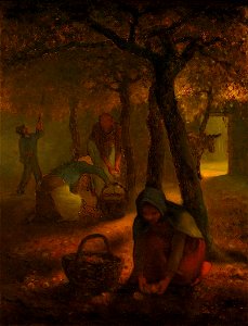 Jean-François Millet - Apple Gatherers - Arnot Art Museum. Free illustration for personal and commercial use.