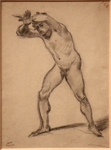 Jean-baptiste-camille corot, uomo stante nudo, 1843