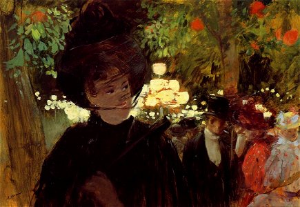 Jean-Louis Forain The Jardin de Paris. Free illustration for personal and commercial use.