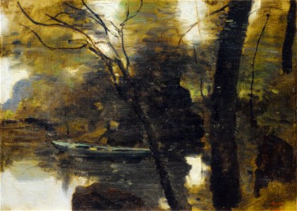 Jean-Baptiste-Camille Corot - Noisy-le-grand, barque au bord de l'eau