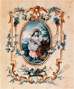 Jean-Baptiste Huet I - Girl with Birds in Wicker Cage - 1940-5.12 - Albright–Knox Art Gallery