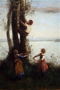 Jean-Baptiste-Camille Corot - The Little Bird Nesters (1873-1874) detail 01FXD