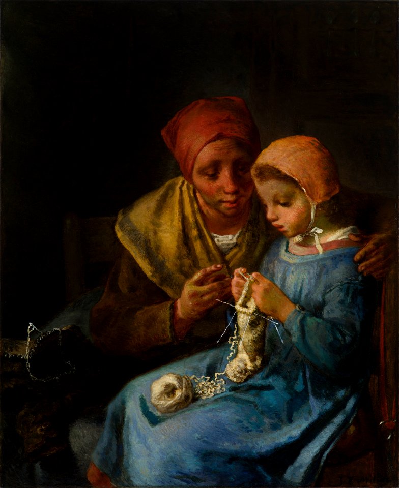 Jean-François Millet - The Knitting Lesson - 106-1939 - Saint Louis Art Museum