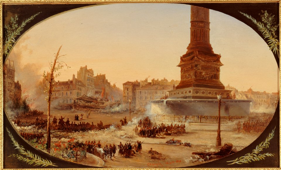 Jean-Jacques Champin - La Place de la Bastille et la Barricade de l'entrée du faubourg Saint-Antoine, le 25 juin 1848 - P45 - Musée Carnavalet