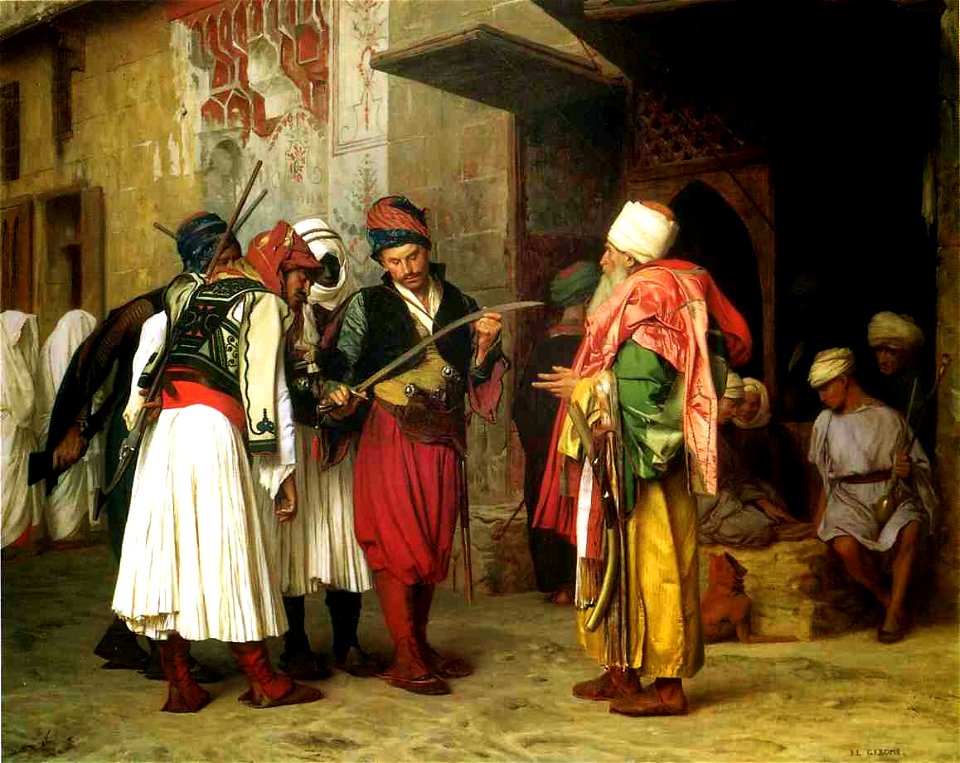 Jean-Léon Gérôme – Old Clothing Merchant Seller in Cairo (Marchand de vieilles vêtements au Caire)