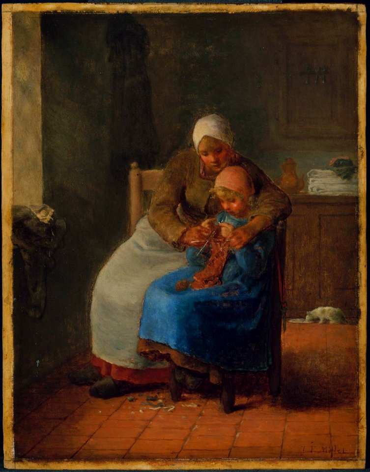 Jean-François Millet - Knitting Lesson - 17.1504 - Museum of Fine Arts