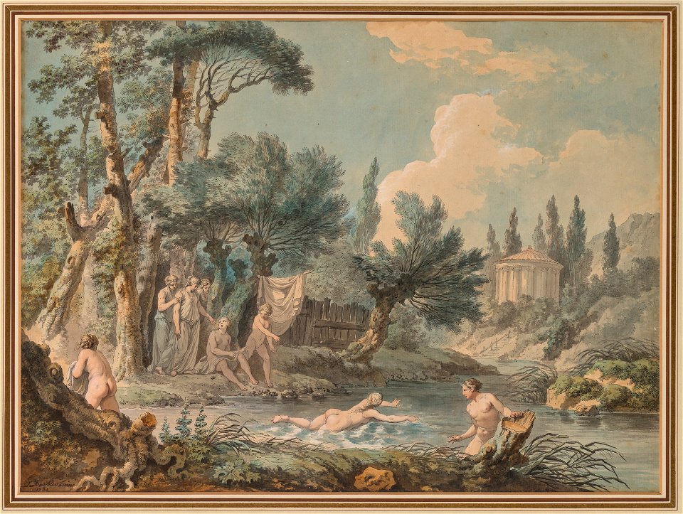 Jean-Jacques-François Lebarbier, called Le Barbier L’Aîné (French, 1738-1826) - Nudes in a Landscape - 2018.50 - Cleveland Museum of Art