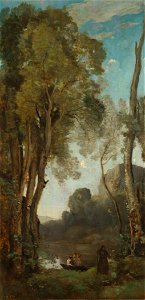 Jean-Baptiste-Camille Corot, The Four Times of Day (Evening), National Gallery. Free illustration for personal and commercial use.