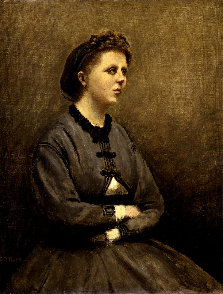 Jean-Baptiste-Camille Corot - Mme de Larochenoire, Wife of the Painter (Mme de Larochenoire, femme du peintre) - BF533 - Barnes Foundation