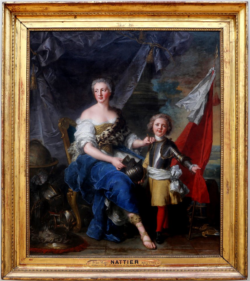 Jean-marc nattier, la duchessa di lambesc e suo fratello il conte di brionne, 1732, 01