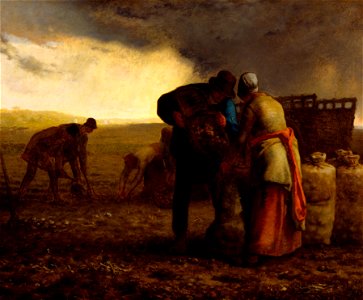 Jean-François Millet - The Potato Harvest - Walters 37115. Free illustration for personal and commercial use.