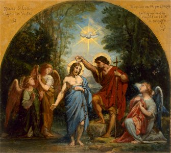 Jean-Louis Bezard - Esquisse pour l'église de Saint-Leu-Saint-Gilles , Le Baptême du Christ - PPP4509 - Musée des Beaux-Arts de la ville de Paris