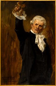 Jean-Paul Laurens - Esquisse de détail pour l' Hôtel de Ville de Paris , La voûte d'acier, figure d'un édile parisien br - PPP4647 - Musée des Beaux-Arts de la ville de Paris