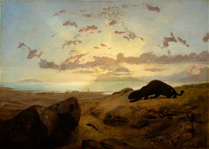 Jean-Léon Gérôme - Black Panther Stalking a Herd of Deer - 30.232 - Museum of Fine Arts
