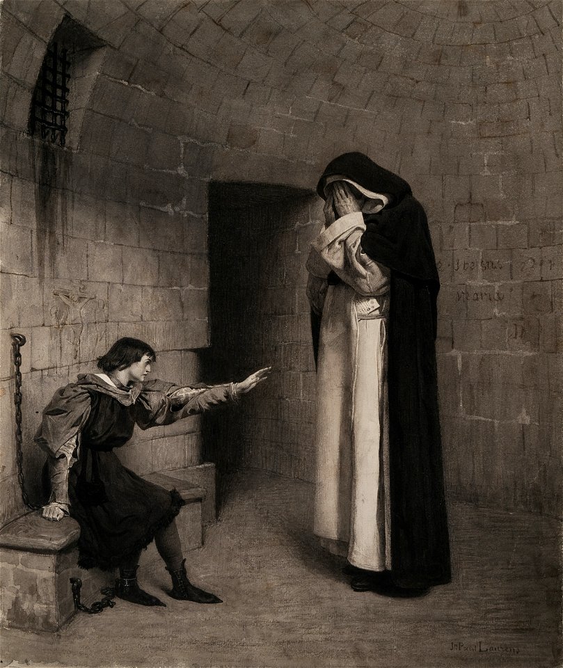 Jean-Paul Laurens - Maître Pierre dans le cachot de Jeanne d'Arc