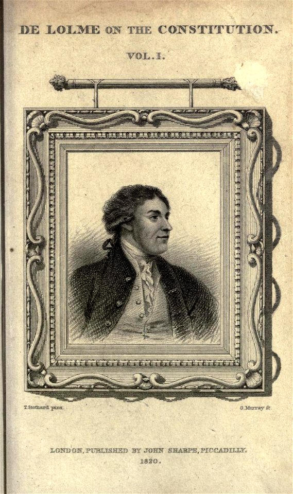 Jean-Louis de Lolme from The British Prose Writers (1819–1821)