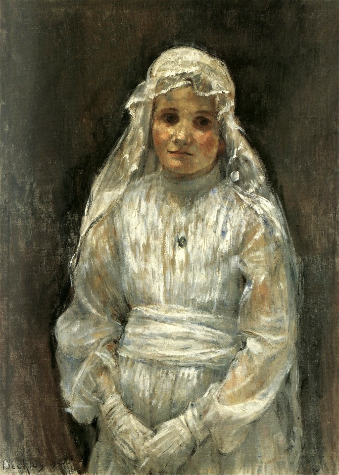 Jean-Pierre Beckius, communiante Marianne Beckius, fille de l'artiste (1944)