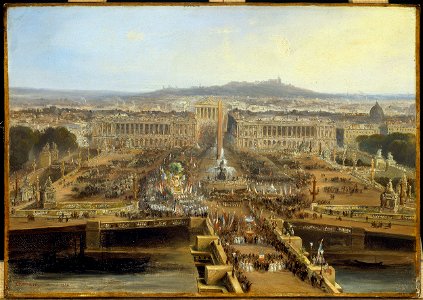 Jean-Jacques Champin - Fête de la Concorde, le 21 mai 1848 , défilé sur la place de la Concorde des corporations ouvrières se rendant au Champ-de-Mars - P43 - Musée Carnavalet