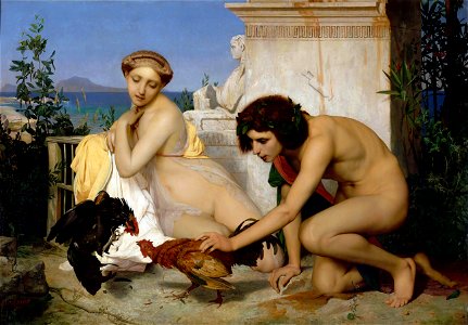 Jean-Léon Gérôme - Jeunes Grecs faisant battre des coqs, 1846