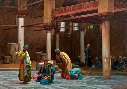 Jean-Léon Gérôme - Prayers in the Mosque. Free illustration for personal and commercial use.