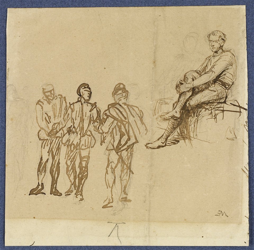 Jean-Louis-Ernest Meissionier - Four Figural Studies - Walters 372802