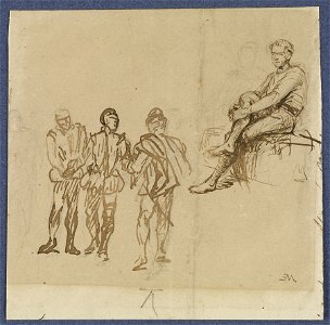Jean-Louis-Ernest Meissionier - Four Figural Studies - Walters 372802