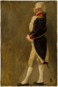 Jean-Paul Laurens - Esquisse de détail pour l'Hôtel de Ville de Paris , La voûte d'acier, silhouette du marquis de Lafayette - PDUT1896 - Musée des Beaux-Arts de la ville de Paris