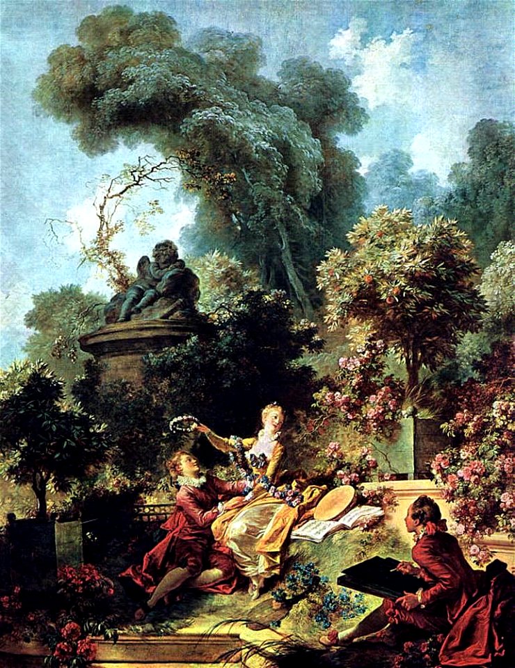 Jean-Honoré Fragonard - The Progress of Love - The Lover Crowned - WGA08072