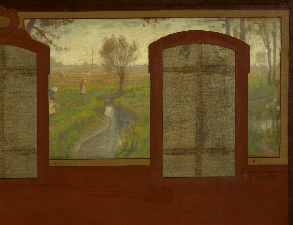 Jean-Joseph Enders - Esquisse pour la mairie de Fresnes - Les bords de la Bièvre - PPP3988 - musée des Beaux-Arts de la ville de Paris - 5
