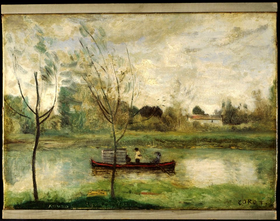 Jean-Baptiste-Camille Corot - Daubigny working on his Botin near Auvers-sur-Oise - 1997-492 - Princeton University Art Museum