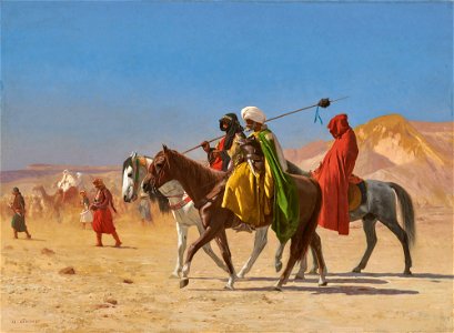 Jean-Léon Gérôme - Riders Crossing the Desert. Free illustration for personal and commercial use.