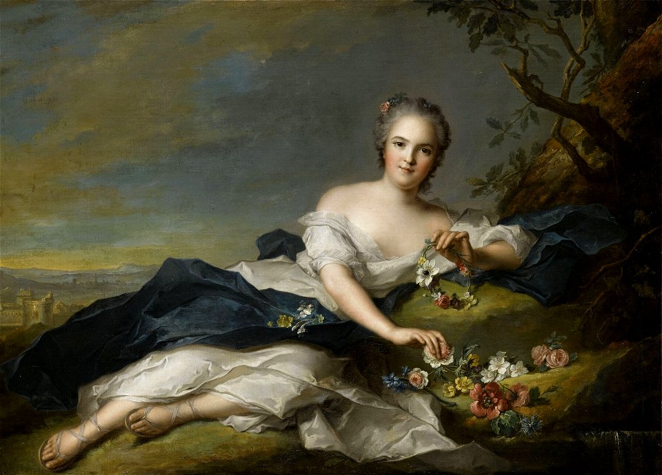 Jean-Marc Nattier - Henriette of France as Flora - WGA16455