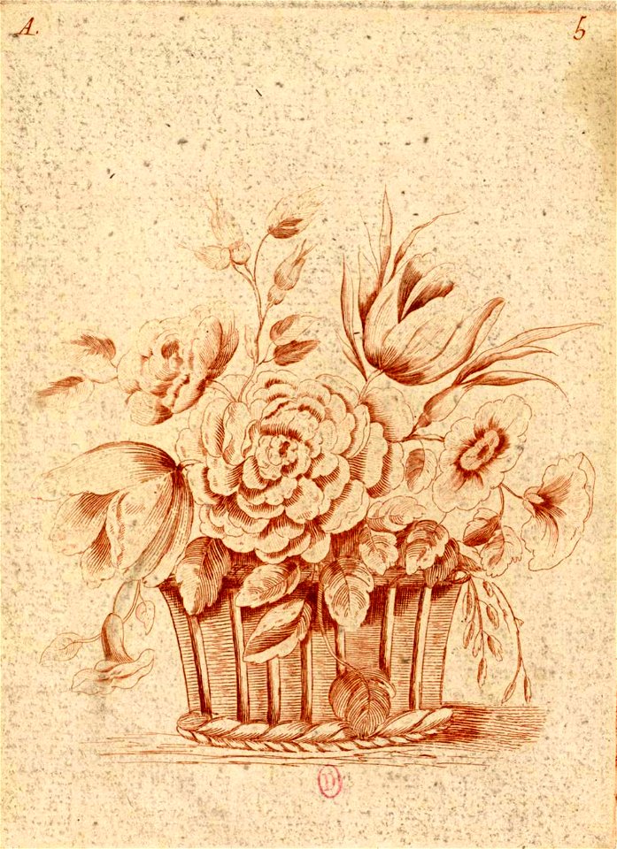 Jean-Jacques Avril - Corbeille de fleurs