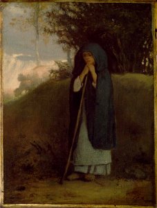 Jean-François Millet - Shepherdess Leaning on her Staff - 17.3245 - Museum of Fine Arts