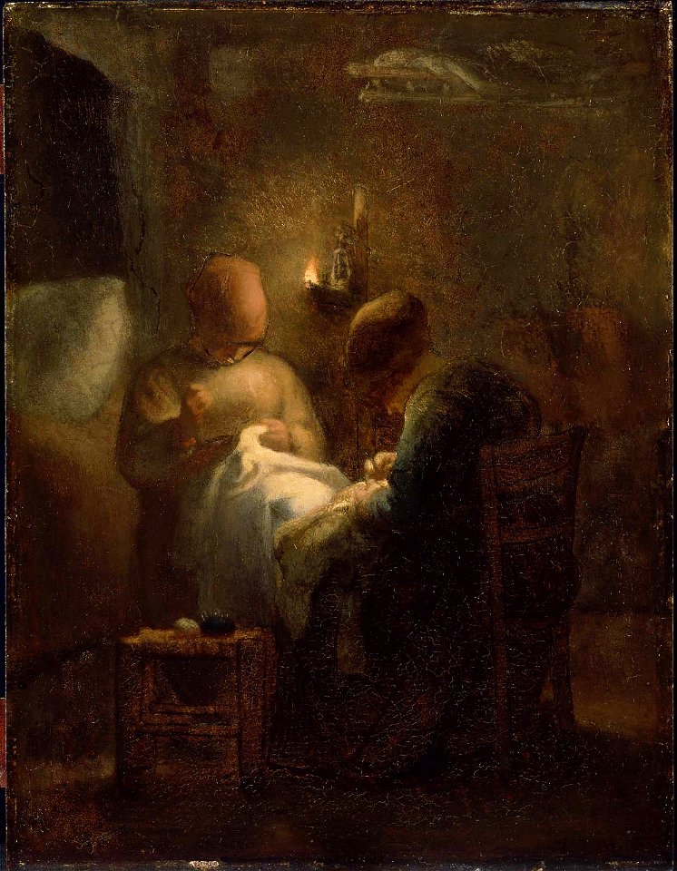 Jean-François Millet - Women Sewing by Lamplight (La Veillée) - 17.1492 - Museum of Fine Arts