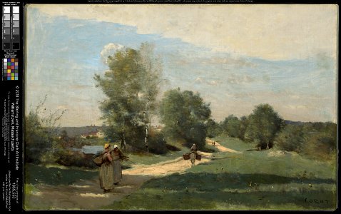 Jean-Baptiste-Camille Corot - Road by the Water - 1955.553 - Clark Art Institute