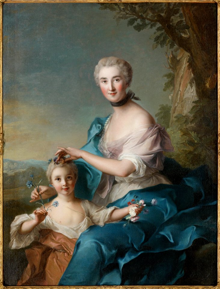 Jean-Marc Nattier - Madame Crozat de Thiers and Her Daughter - 72.132 - Indianapolis Museum of Art
